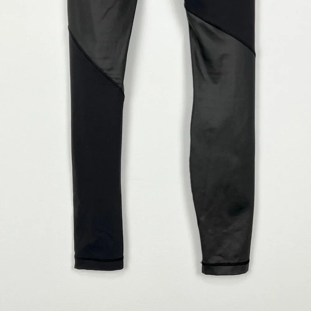 Lululemon Wunder Under High Rise Pants Cire Wrap Black Tights Leggings size 2